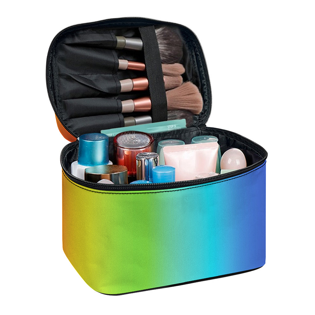 Rainbow Gradient Print Travel Makeup Bag