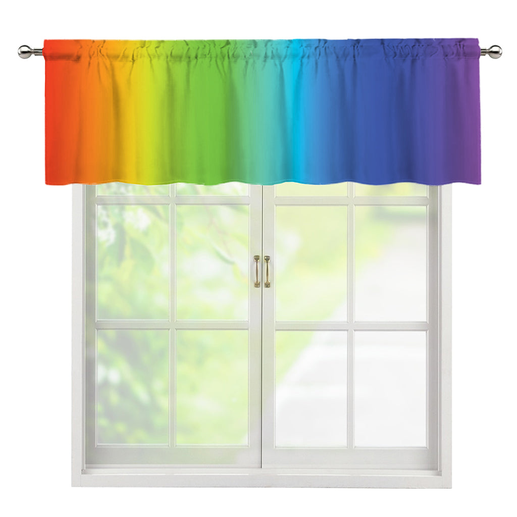 Rainbow Gradient Print Window Valance