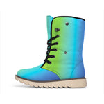 Rainbow Gradient Print Winter Boots