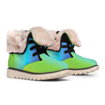 Rainbow Gradient Print Winter Boots