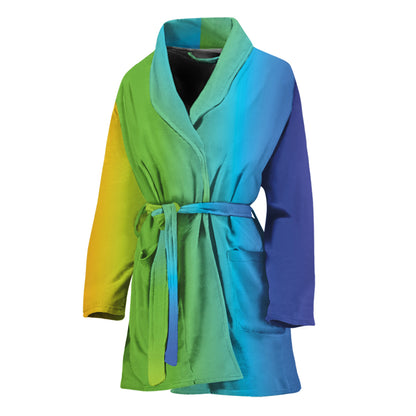 Rainbow Gradient Print Women's Bathrobe