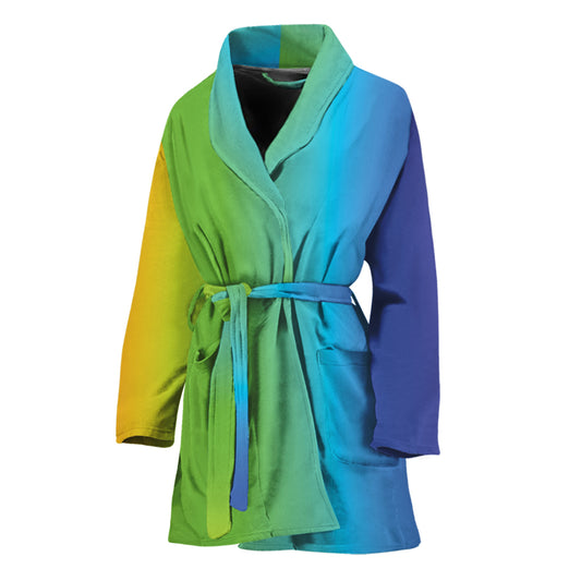 Rainbow Gradient Print Women's Bathrobe