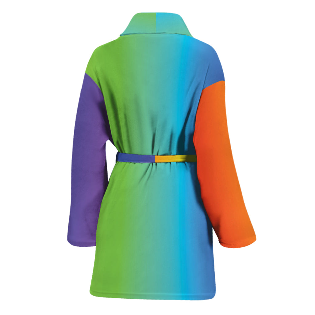 Rainbow Gradient Print Women's Bathrobe