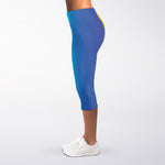Rainbow Gradient Print Women's Capri Leggings