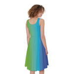 Rainbow Gradient Print Women's Sleeveless Dress