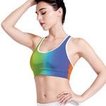 Rainbow Gradient Print Women's Sports Bra