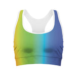 Rainbow Gradient Print Women's Sports Bra