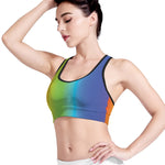 Rainbow Gradient Print Women's Sports Bra