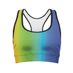 Rainbow Gradient Print Women's Sports Bra