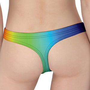 Rainbow Gradient Print Women's Thong