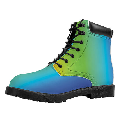 Rainbow Gradient Print Work Boots