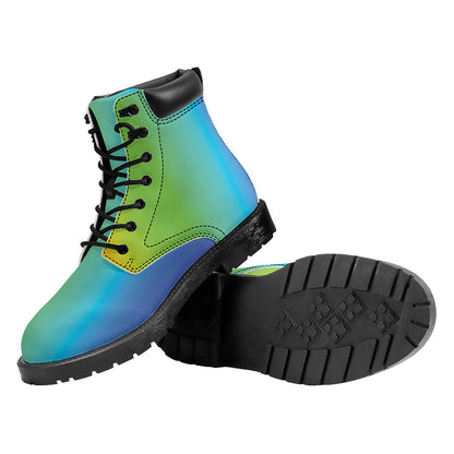 Rainbow Gradient Print Work Boots