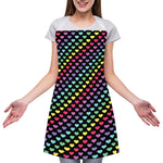 Rainbow Heart Pattern Print Adjustable Apron