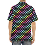 Rainbow Heart Pattern Print Aloha Shirt