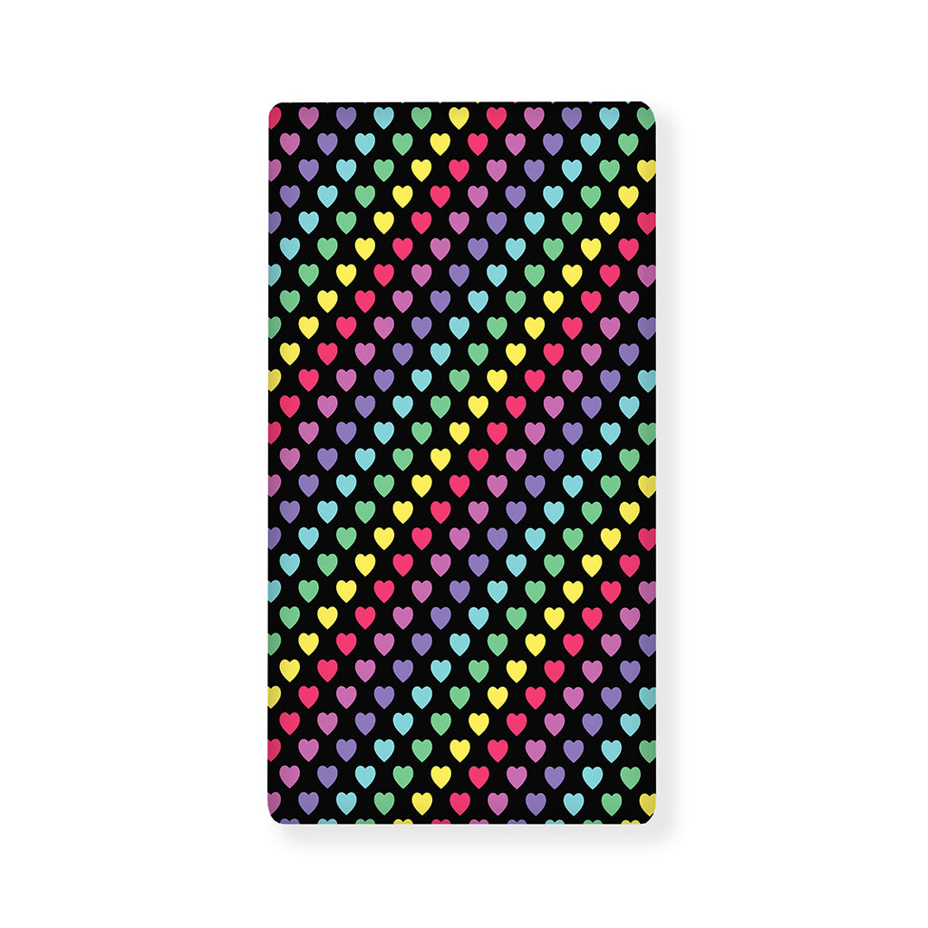 Rainbow Heart Pattern Print Baby Crib Sheet