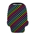 Rainbow Heart Pattern Print Baby Seat Cover