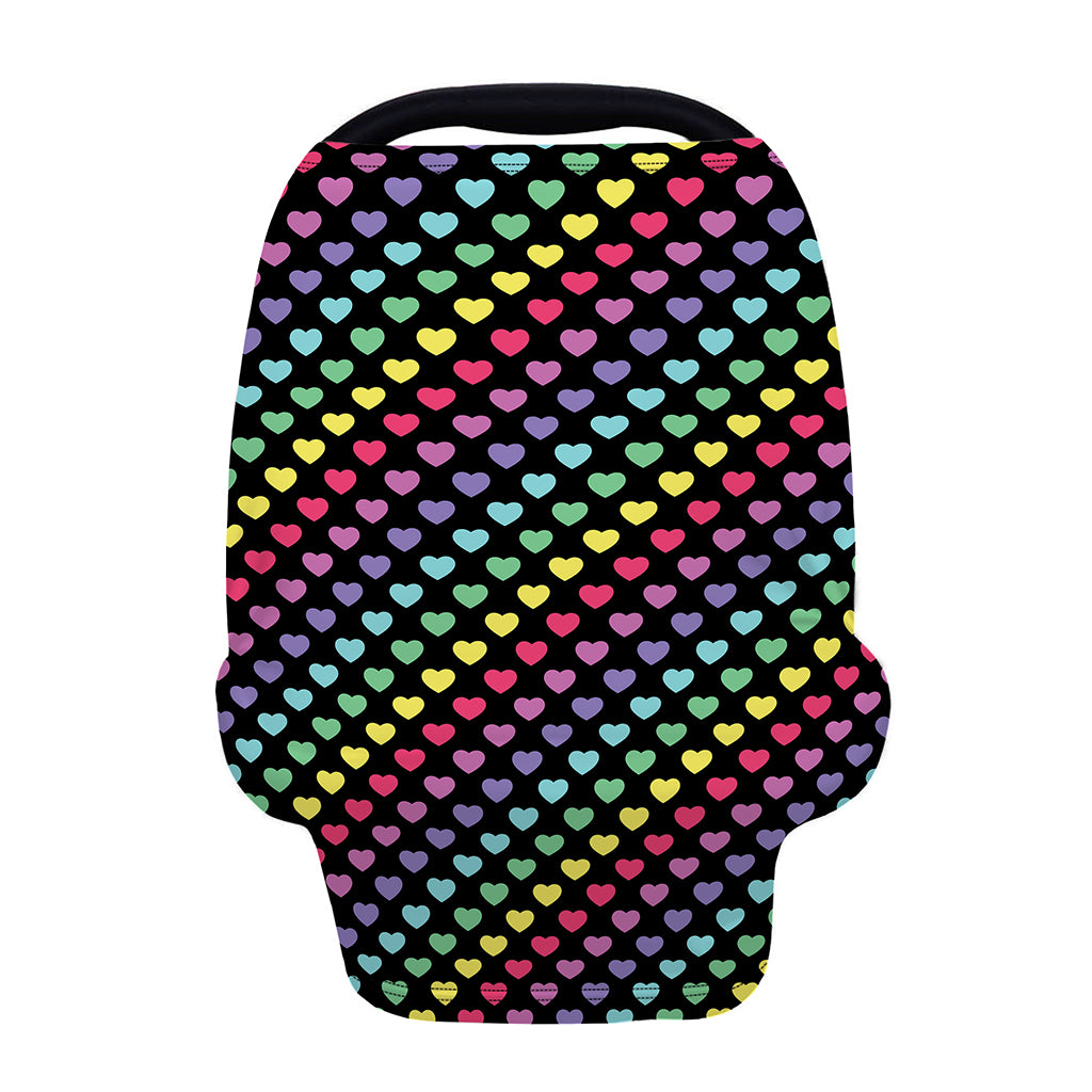 Rainbow Heart Pattern Print Baby Seat Cover