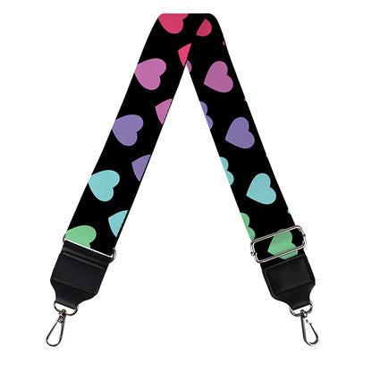 Rainbow Heart Pattern Print Bag Strap