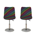 Rainbow Heart Pattern Print Bar Stool Covers