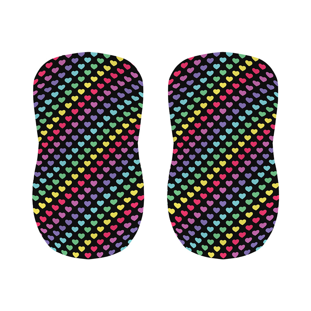 Rainbow Heart Pattern Print Bar Stool Covers