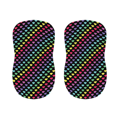 Rainbow Heart Pattern Print Bar Stool Covers