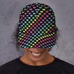 Rainbow Heart Pattern Print Baseball Cap