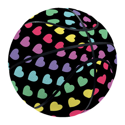 Rainbow Heart Pattern Print Basketball