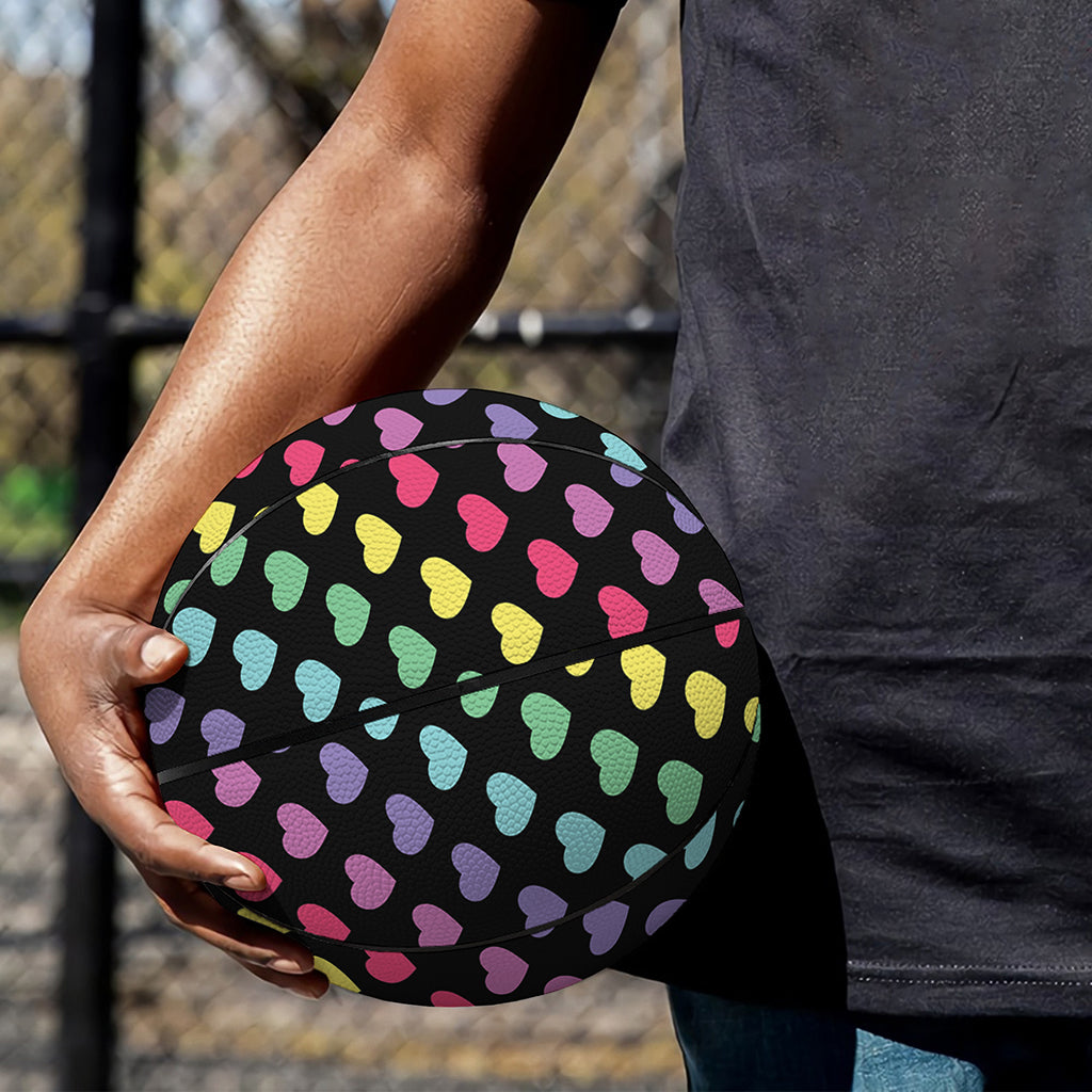 Rainbow Heart Pattern Print Basketball