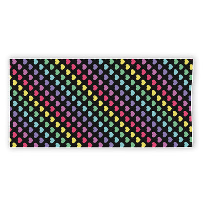 Rainbow Heart Pattern Print Beach Towel
