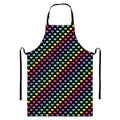 Rainbow Heart Pattern Print Bib Apron With Pocket