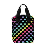 Rainbow Heart Pattern Print Bible Tote Bag