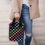 Rainbow Heart Pattern Print Bible Tote Bag