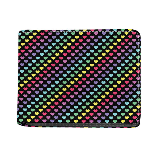 Rainbow Heart Pattern Print Bifold Wallet