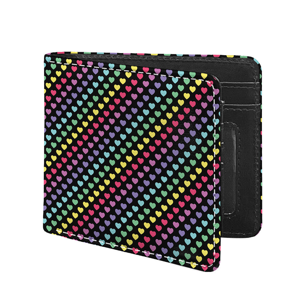 Rainbow Heart Pattern Print Bifold Wallet
