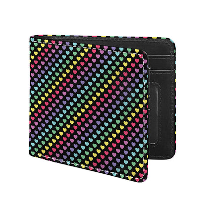 Rainbow Heart Pattern Print Bifold Wallet