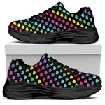 Rainbow Heart Pattern Print Black Chunky Shoes
