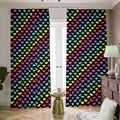 Rainbow Heart Pattern Print Dimout Pencil Pleat Curtains