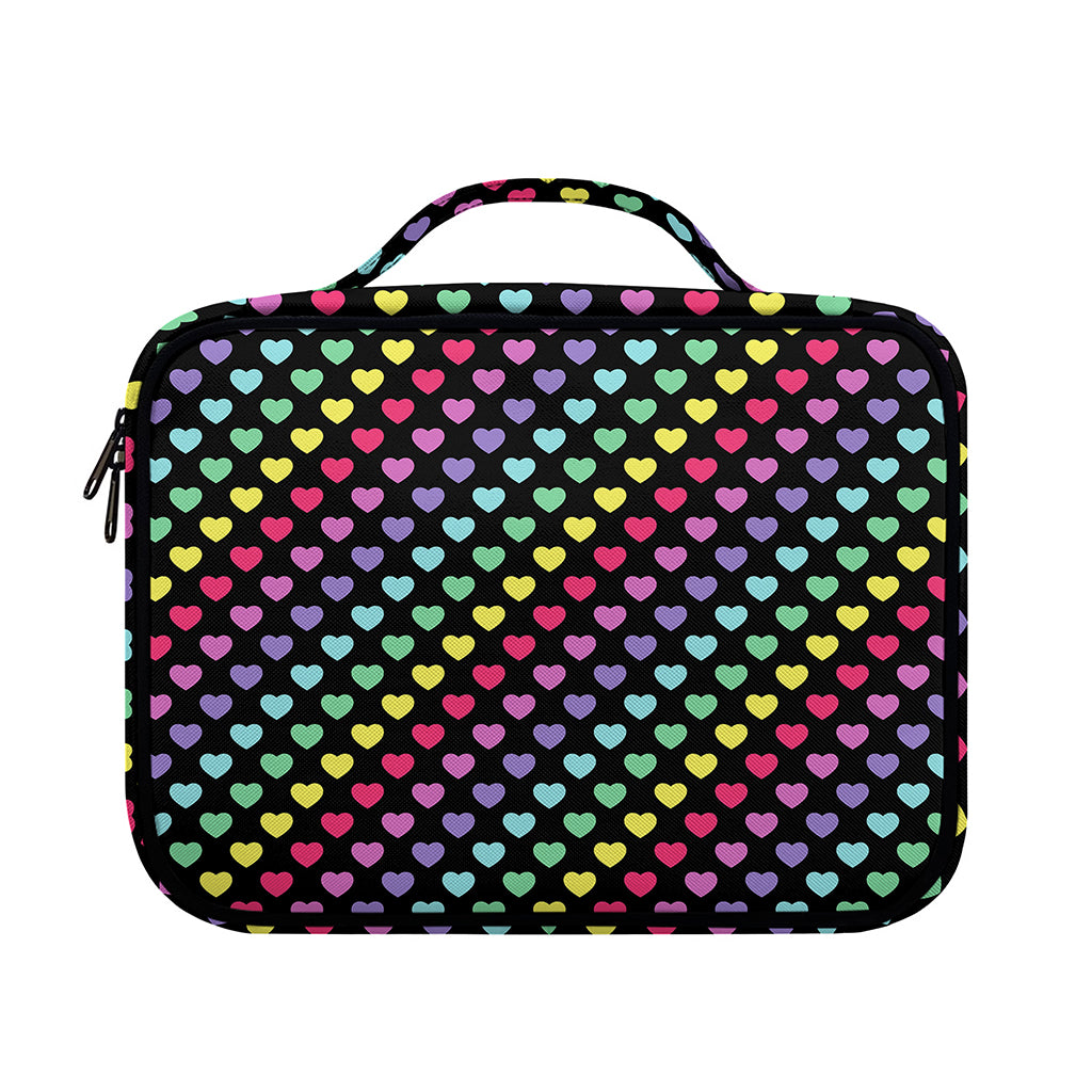 Rainbow Heart Pattern Print Briefcase Bible Bag
