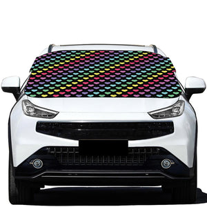 Rainbow Heart Pattern Print Car Windshield Snow Cover