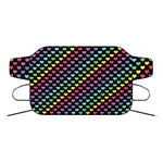 Rainbow Heart Pattern Print Car Windshield Snow Cover