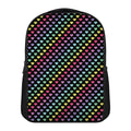 Rainbow Heart Pattern Print Casual Backpack