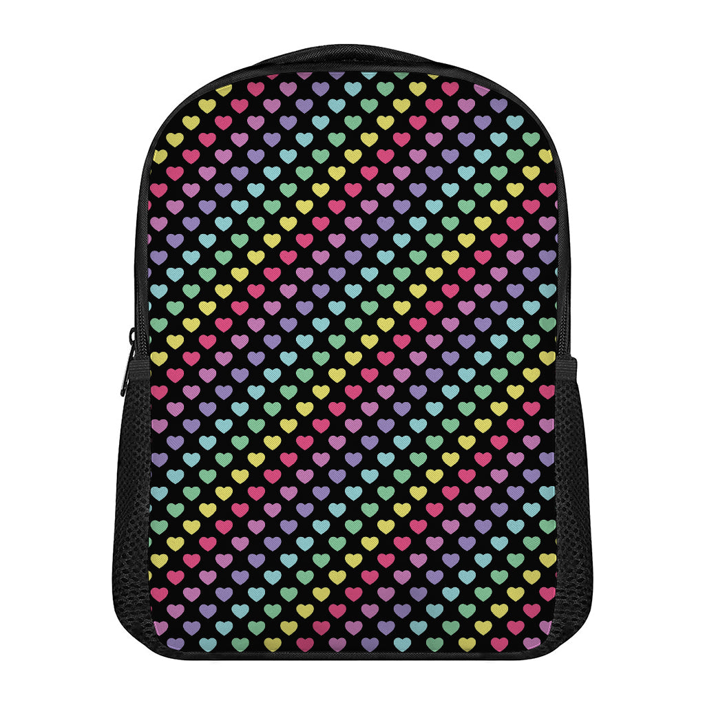 Rainbow Heart Pattern Print Casual Backpack