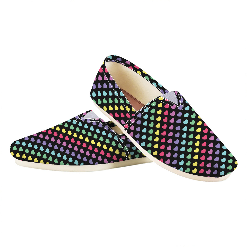 Rainbow Heart Pattern Print Casual Shoes
