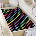 Rainbow Heart Pattern Print Changing Pad Cover