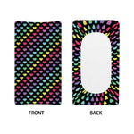 Rainbow Heart Pattern Print Changing Pad Cover