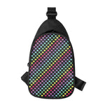 Rainbow Heart Pattern Print Chest Bag