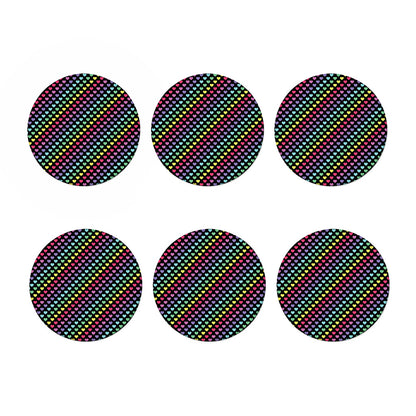 Rainbow Heart Pattern Print Coaster Set