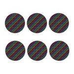Rainbow Heart Pattern Print Coaster Set