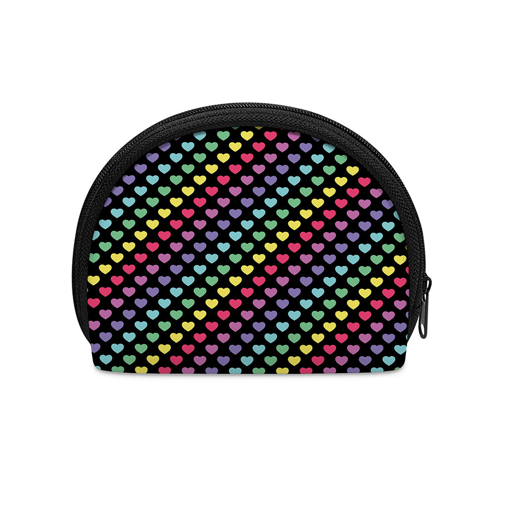 Rainbow Heart Pattern Print Coin Purse