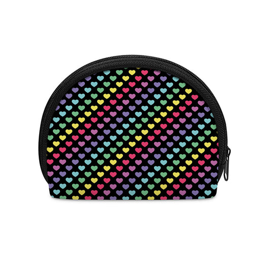 Rainbow Heart Pattern Print Coin Purse